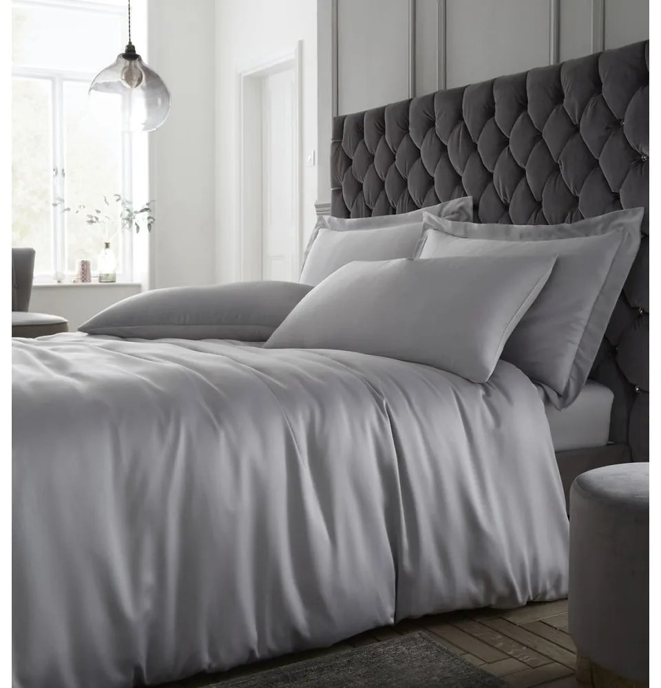 Biancheria grigia per letto matrimoniale 200x200 cm Silky Soft - Catherine Lansfield