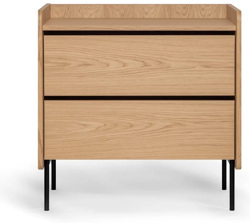 Cassettiera alta colore naturale in rovere 80x82 cm Wrap - Bonami Selection