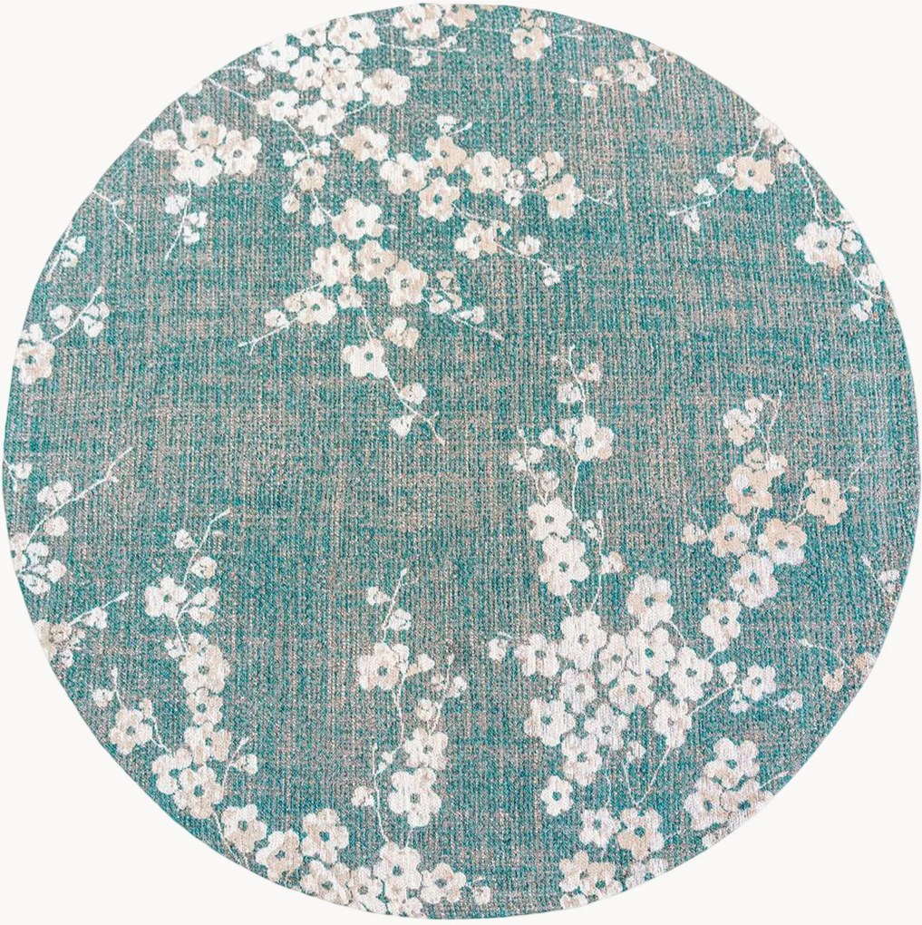 Tappeto rotondo jacquard lavabile da interno-esterno Sakura