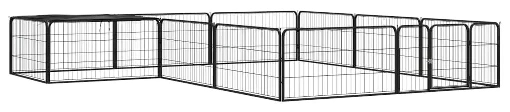 Box Cani 12 Pannelli Nero 100x50 Cm Acciaio Verniciato Polvere /