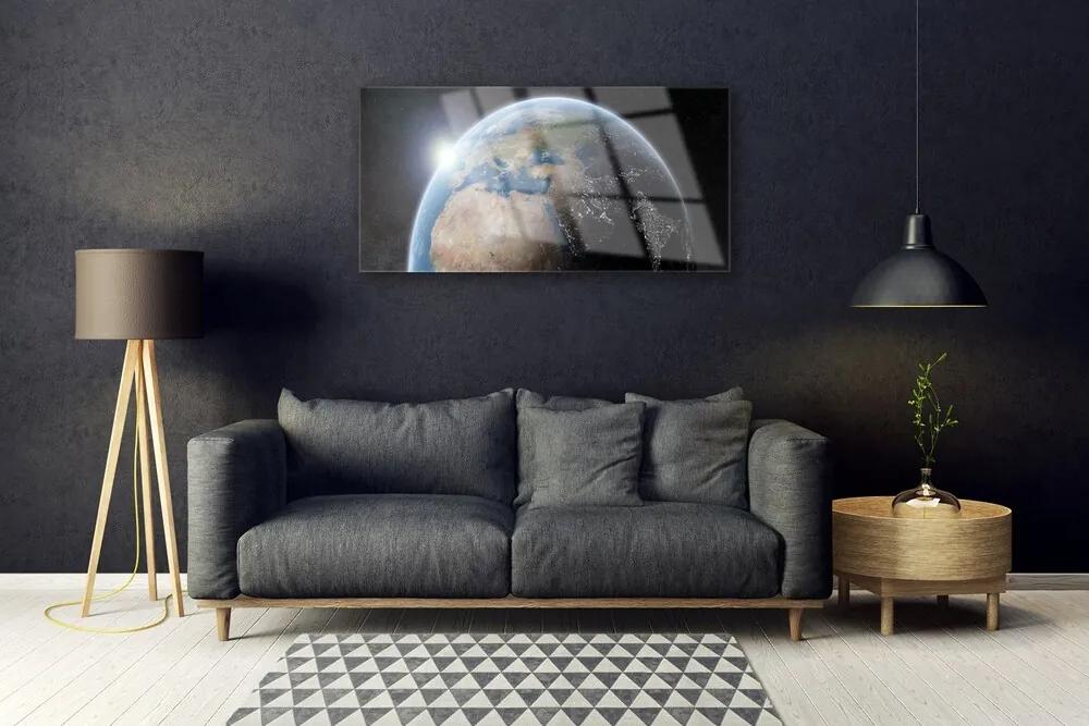 Quadro acrilico Universo del pianeta Terra 100x50 cm