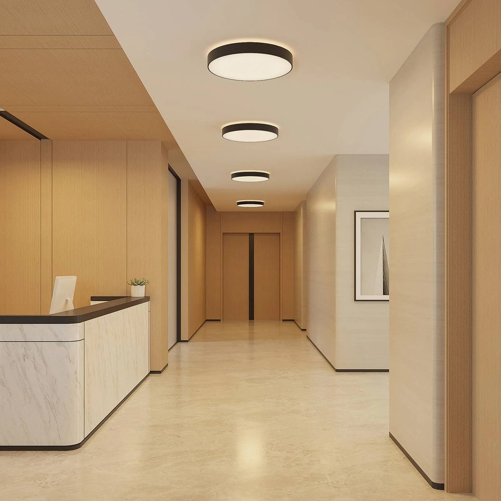 Plafoniera a LED Vanida Arcchio, dimmerabile, Nero, Cucina, Alluminio, Moderno, Plafoniera LED