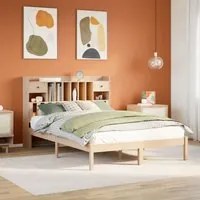 Letto Libreria senza Materasso 140x190 cm in Legno di Pino 3321618