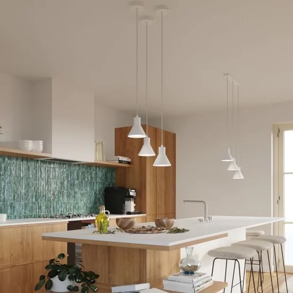 Sollux SL.0983 - Lampadario su filo TALEJA 1xE27/60W/230V bianco