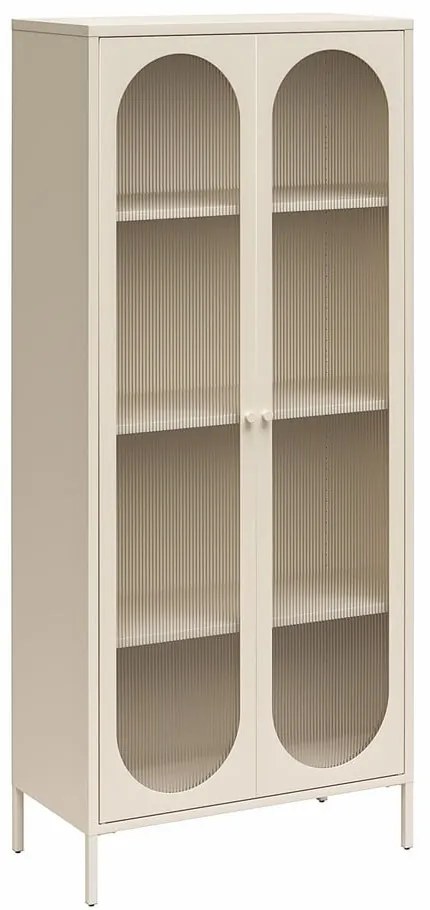 Vetrina in metallo color crema 80x186x40 cm Luna - Støraa