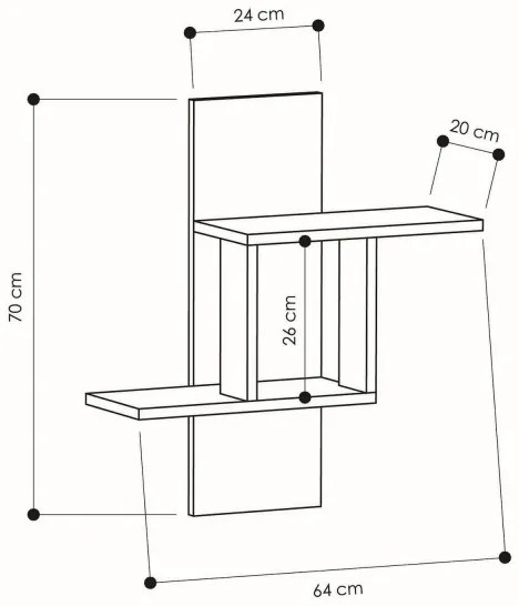 Mensola MILL 70x64 cm antracite