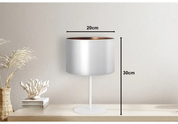 Duolla - Lampada da tavolo CANNES 1xE14/15W/230V diametro 20 cm argento/rame/bianco