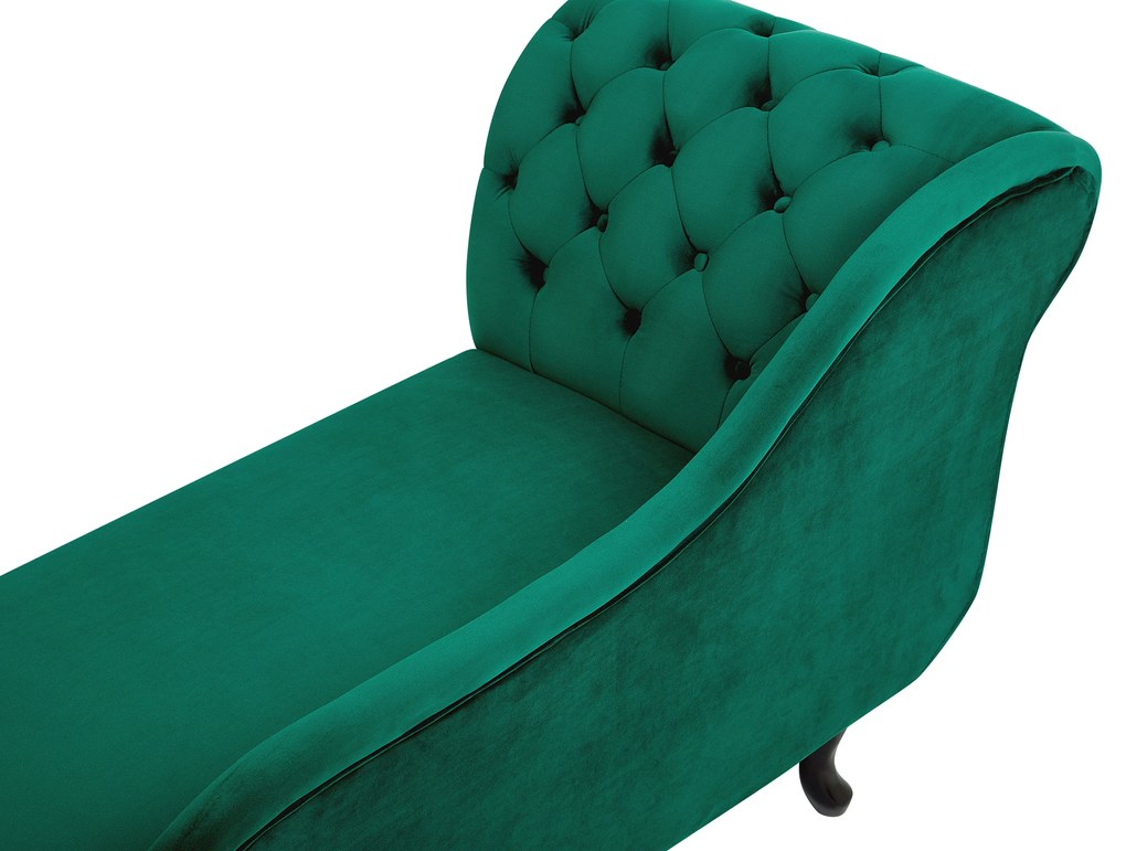 Chaise longue sinistra in velluto verde NIMES Beliani
