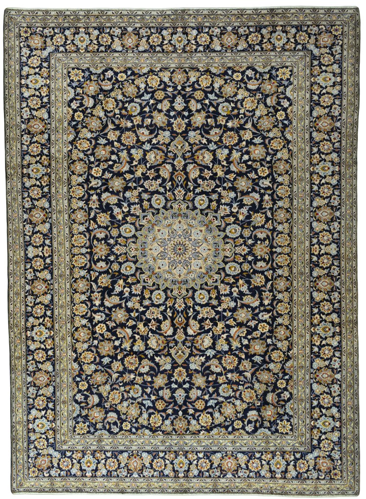 Kashan Tappeto persiano 300 x 420 Blu (Iran) Annodato A Mano