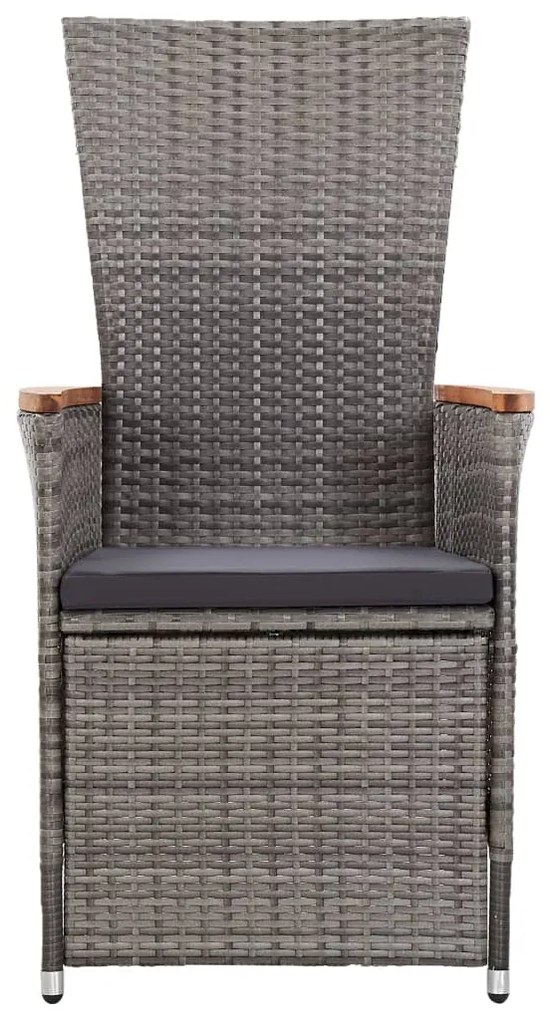 Set da pranzo da giardino 9 pz con cuscini grigio