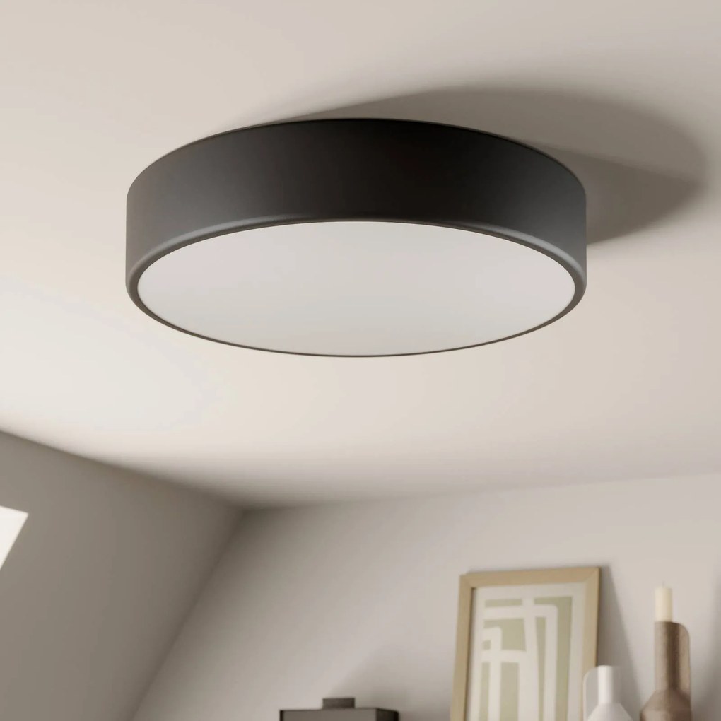 TEMAR LIGHTING Plafoniere Cleo, Ø 40 cm, IP20, nero, metallo, E27