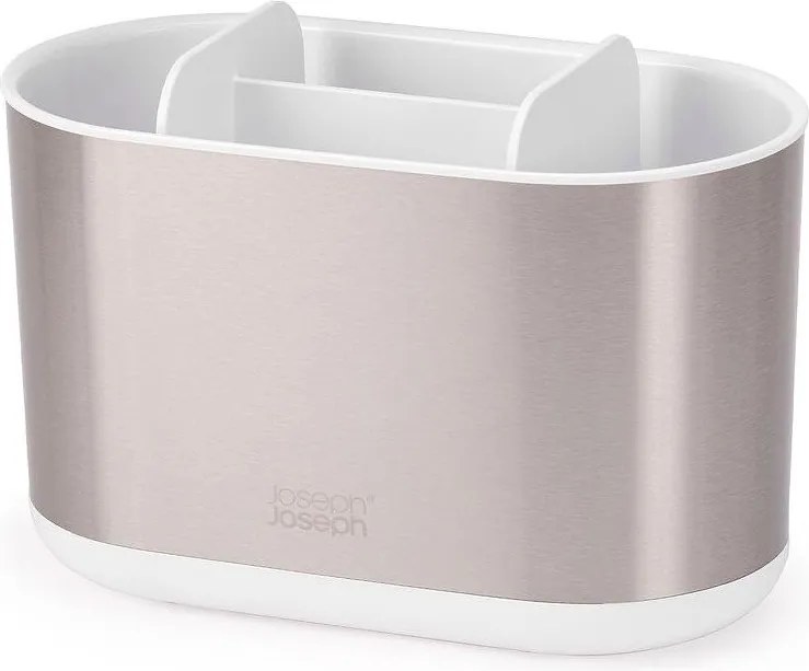 Portaspazzolino verticale argentato in acciaio inox Duo Steel – Joseph Joseph