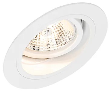 Set di 6 faretti da incasso rotondi orientabili bianchi - Chuck 70