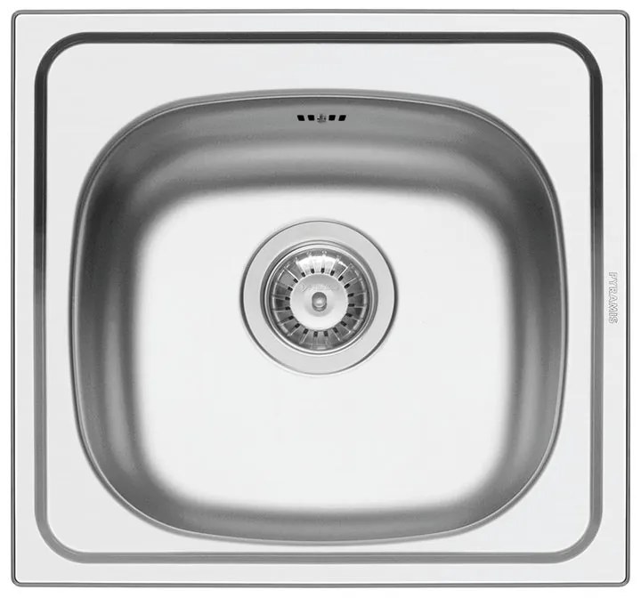 Lavello integrato 1 vasca DELINIA Neva inox L 44 x L 47 cm argento