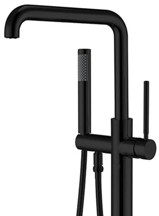 Miscelatore vasca freestanding a pavimento nero opaco tondo