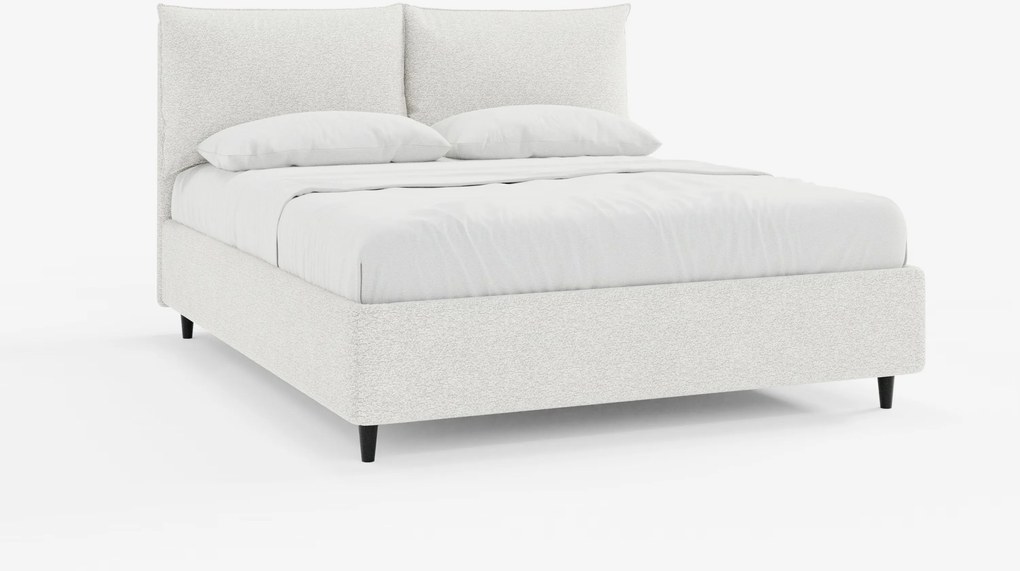 ZAYRON letto imbottito con vano contenitore e morbidi cuscini regolabili - design moderno in tessuto certificato Oeko-Tex®