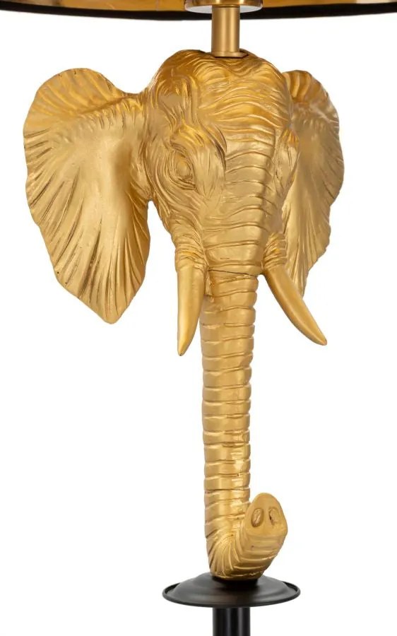 Lampada da Terra Elefante in Metallo e Tessuto - Design Unico Ø 37x164 cm