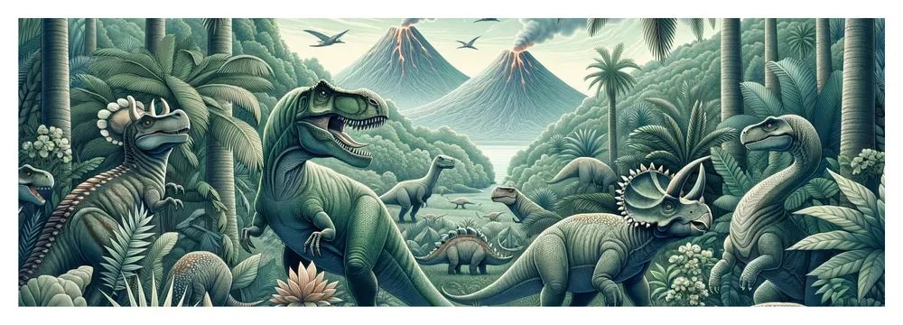 Quadro su tela – Mondo selvaggio dei dinosauri