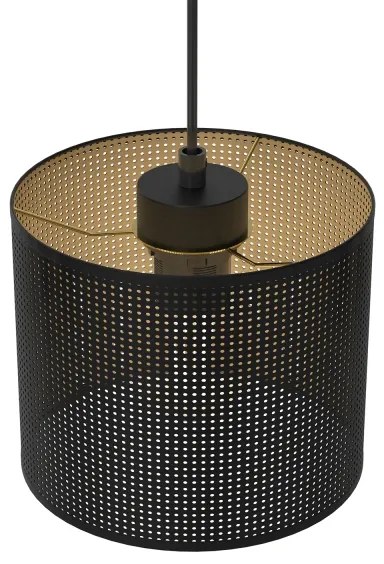 Lampadario a sospensione con filo LOFT SHADE 3xE27/60W/230V nero/oro