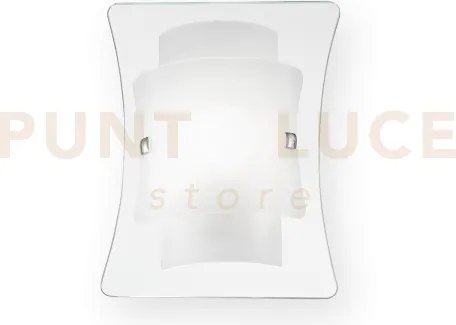 Triplo applique a parete in triplo vetro 1 luce attacco e27 bianco