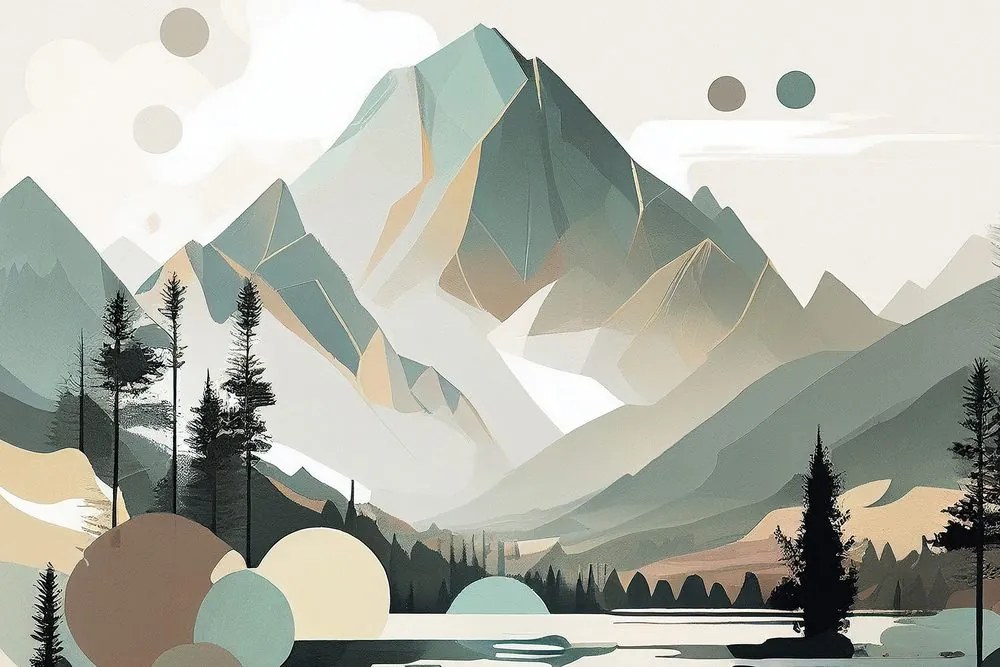 Stampa su tela – Magiche Alte Tatra in design scandinavo