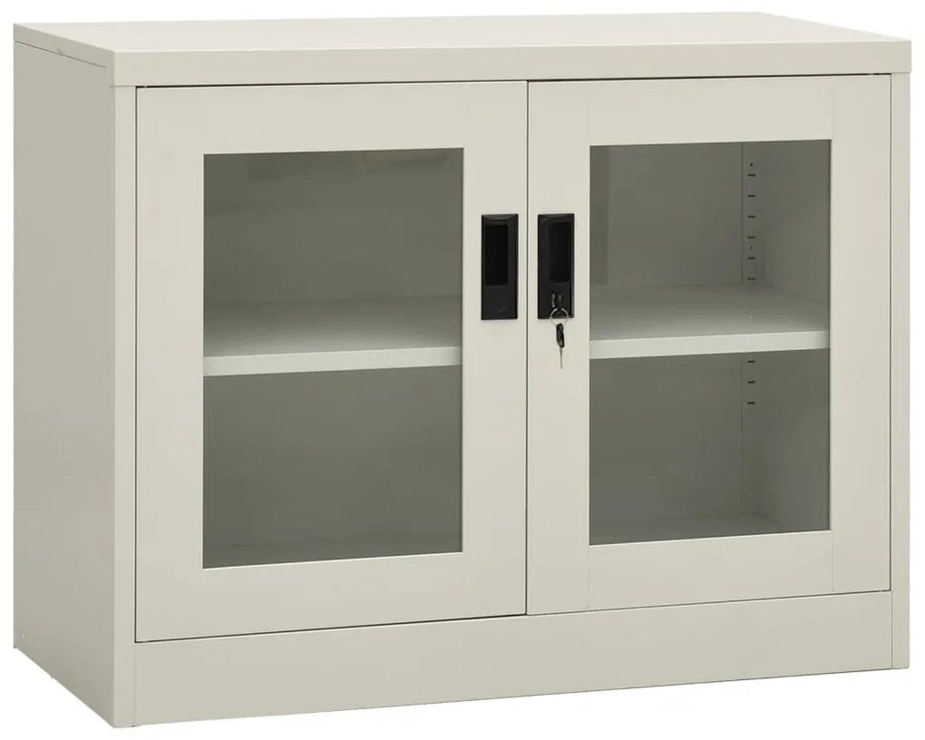 Armadio Per Ufficio Grigio Chiaro 90x40x70 Cm İn Acciaio /