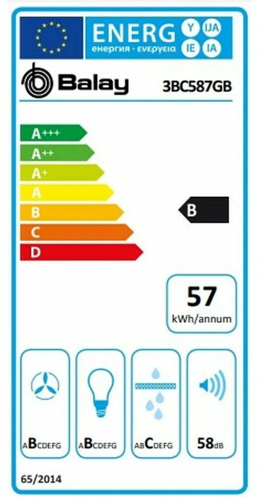 Cappa Classica Balay 1200044925 80 cm 680 m3/h Touch Control 56 dB Bianco