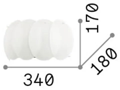 Applique Moderna Ovalino Vetro Bianco 2 Luci E27