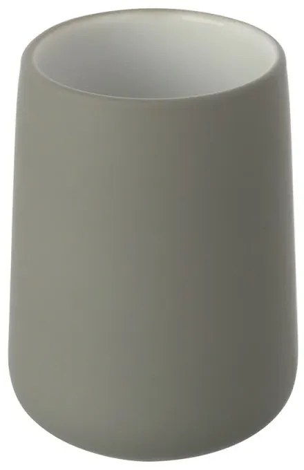 Bicchiere porta spazzolini da appoggio in ceramica grigia Sidney