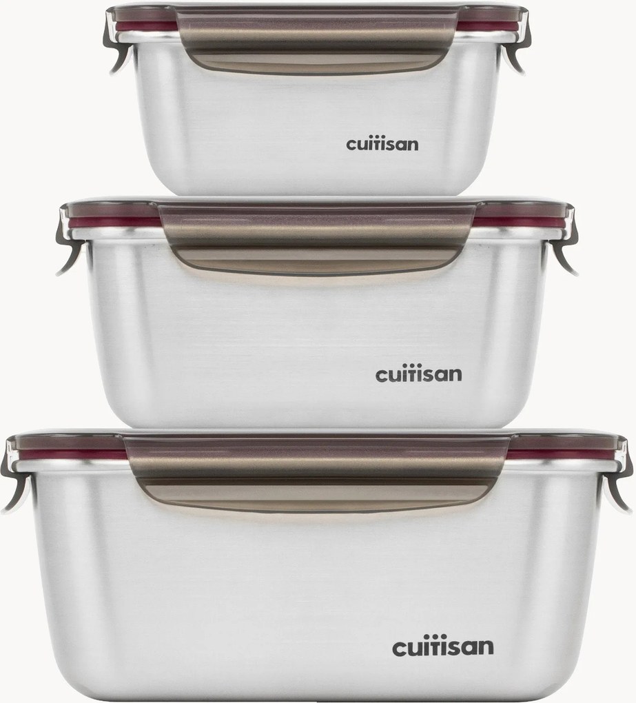 Set di 3 contenitori con coperchio a clip Cuitisan Flora