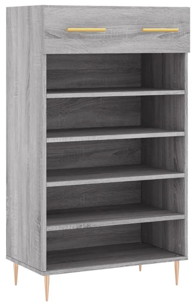 Scarpiera grigio sonoma 60x35x105 cm in legno multistrato