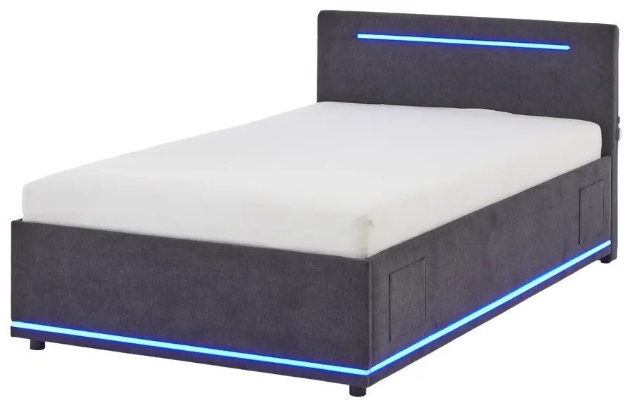 Letto da bambini grigio scuro imbottito rete non inclusa 120x200 cm Circle – Meise Möbel