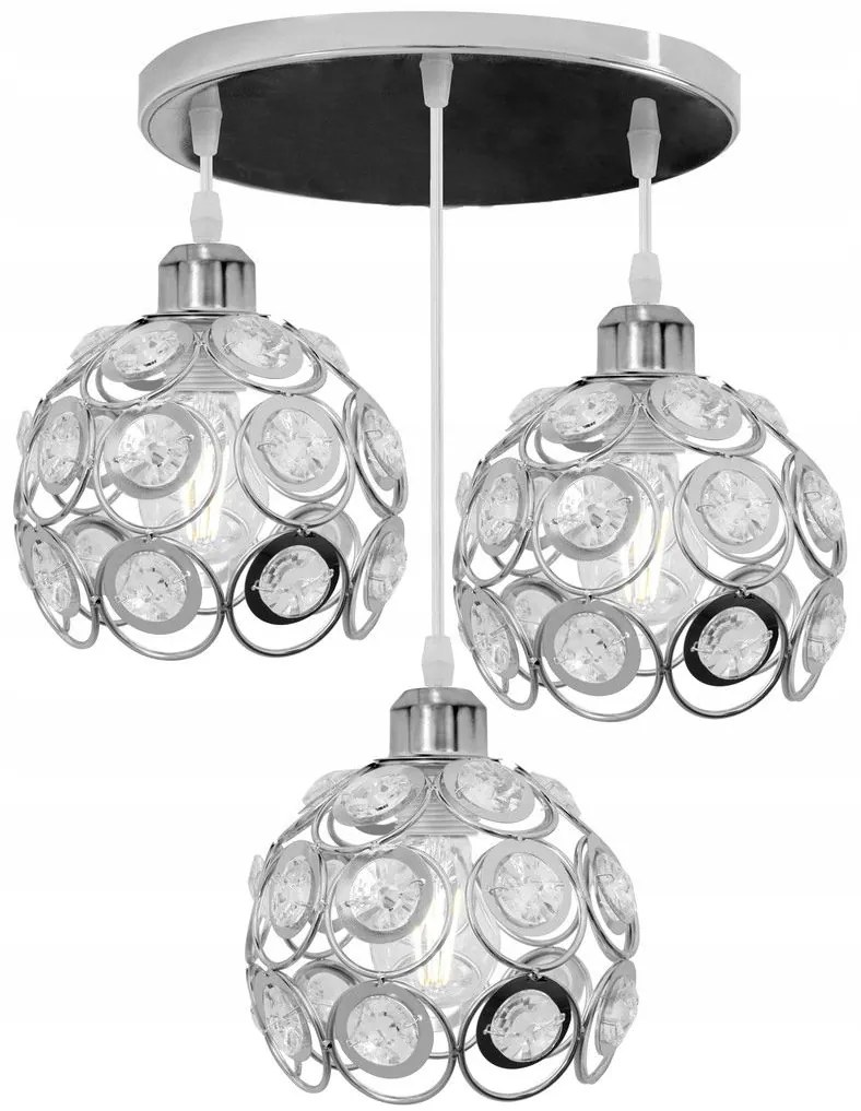 LAMPADA ELEGANTE DA SOFFITTO APP210-3CPR CRISTALLO ARGENTO