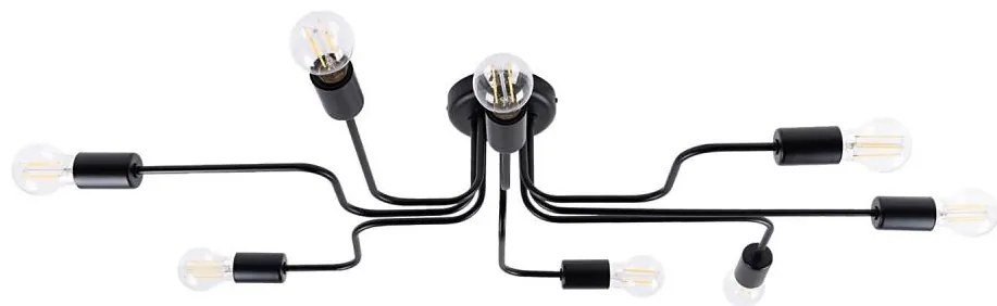 Sollux SL.1448 - Lampadario a plafone VECTOR 8xE27/15W/230V nero