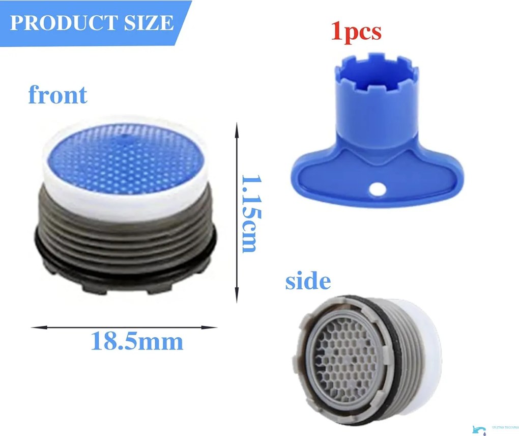 Set di 6 aeratori per rubinetto EYN DEL1744 da 18,5 mm in plastica, in più varianti di colore