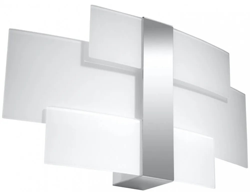 Applique da parete in acciaio e vetro CELIA 2xG9 Bianca da interno Colore del corpo Grigio