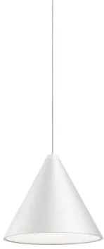 FLOS String Light Testa a Cono Lampada da sospensione/pavimento cavo 22 metri a luce diffusa in alluminio bianco