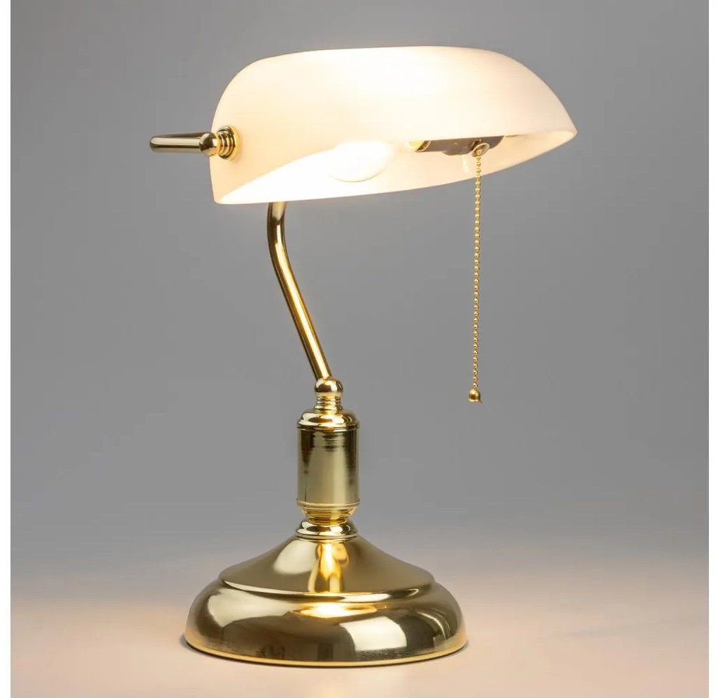 Brilagi - Lampada da tavolo BANK OFFICE 1xE27/60W/230V dorata/bianca
