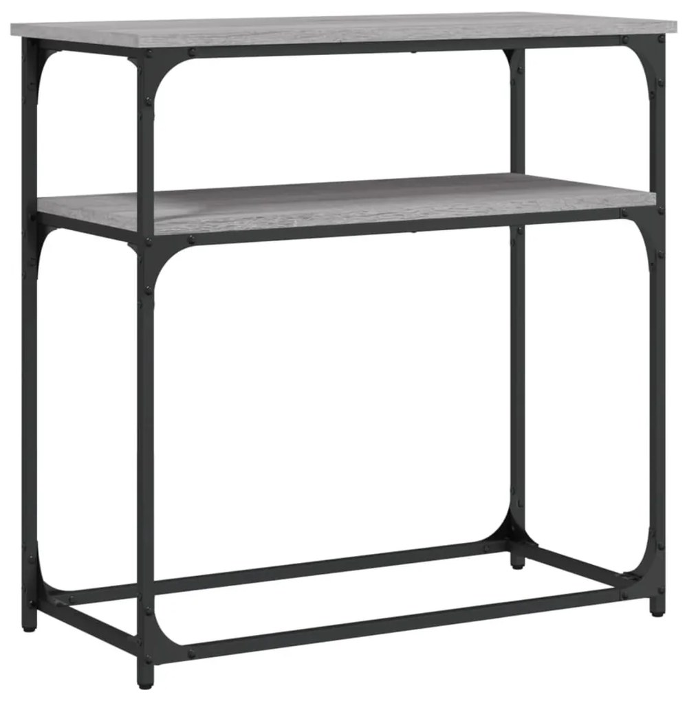 Tavolino consolle grigio sonoma 75x35,5x75 cm legno multistrato