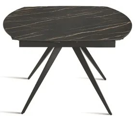 Tavolo allungabile 180 cm piano grčs porcellanato effetto marmo Nero ACHILLE