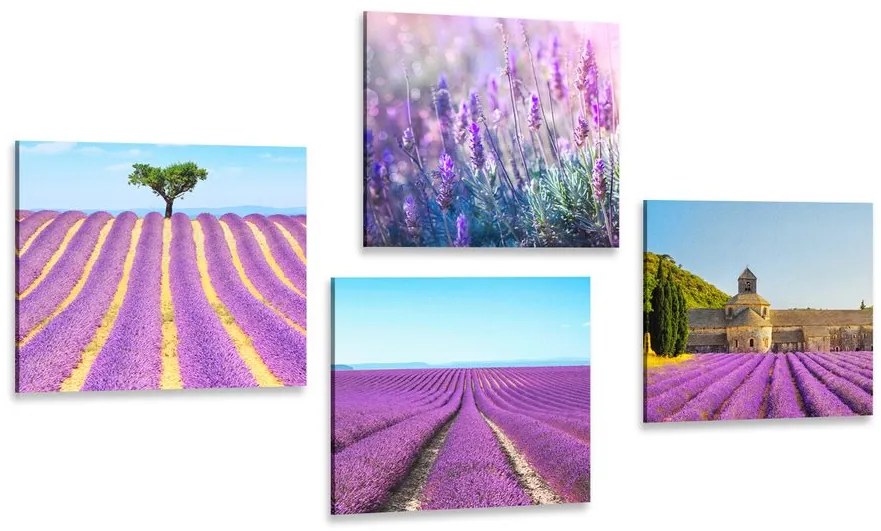 Set di quadri – Campo di lavanda