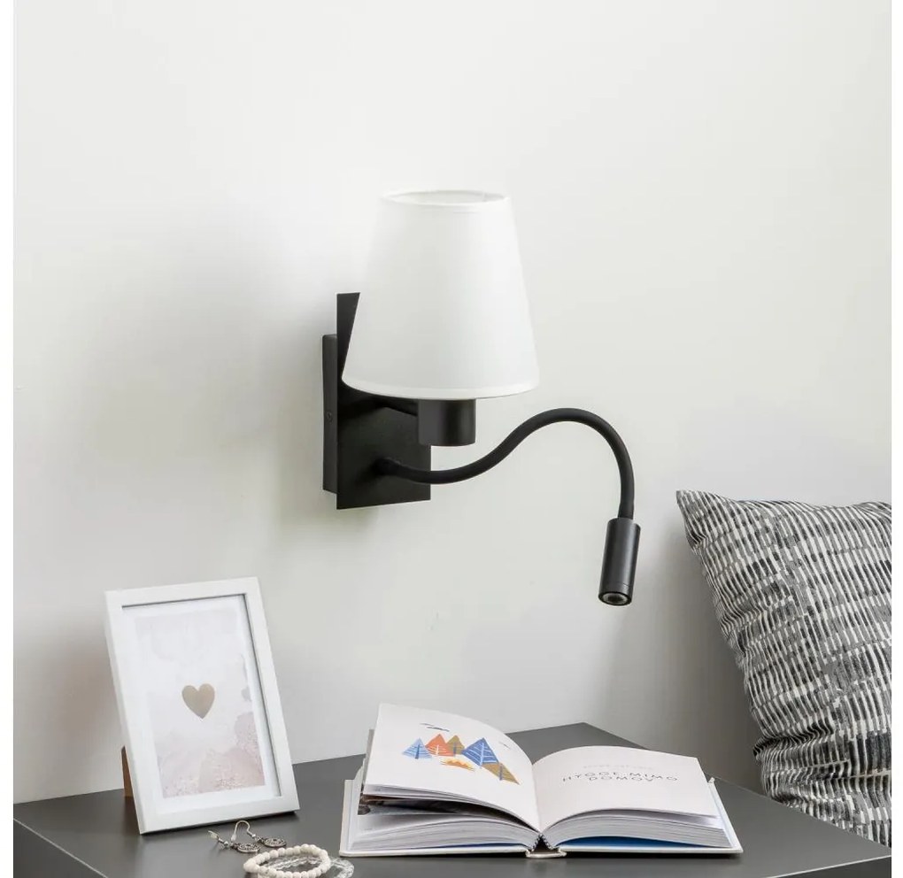 Brilagi - Applique a LED NUBILA 1xE27/25W/230V + LED/3W nero/bianco