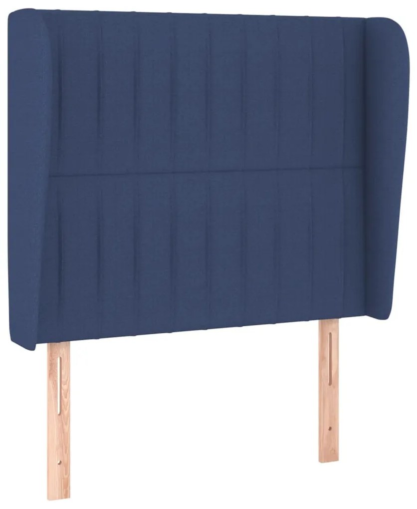 Testiera ad orecchio blu 93x23x118/128 cm in tessuto