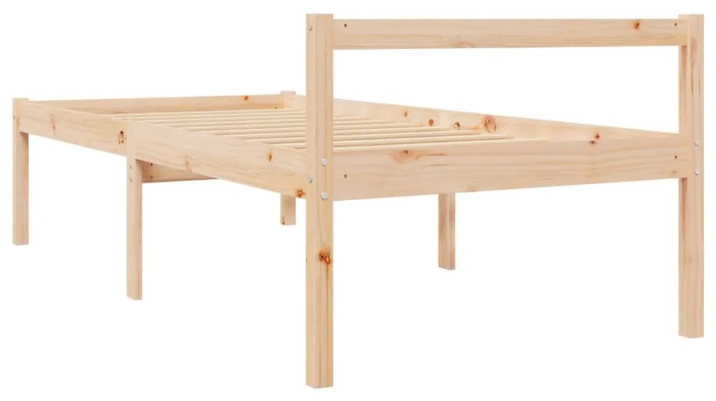 Letto per anziani 90x190 cm single in legno massello di pino