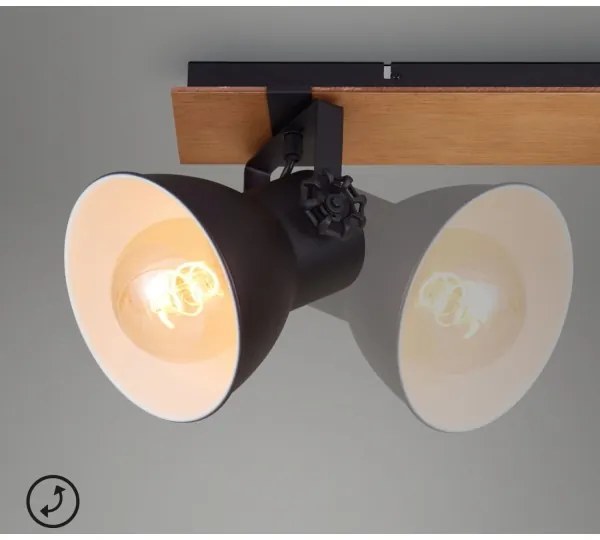 Briloner 2742-025 - Faretto SPOTLIGHT 2xE27/40W/230V nero/marrone