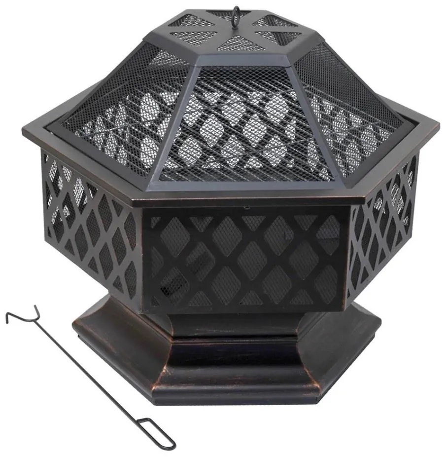 Griglia portatile in legno nero/patinato