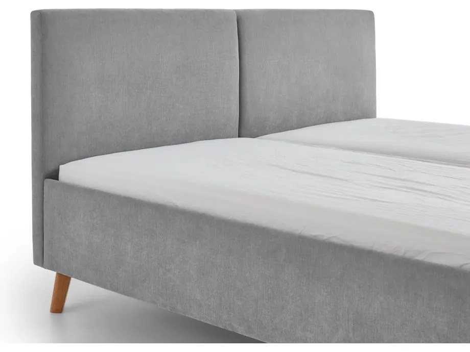 Letto matrimoniale imbottito grigio con rete inclusa 180x200 cm Piano – Meise Möbel