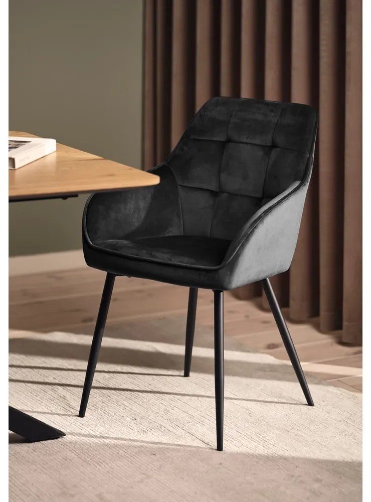 Set di sedie da pranzo grigia in imbottito con braccioli 2 pz Nolan Square – Unique Furniture