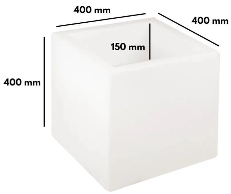 Cubo Illuminabile 40x40xH40cm E27 Colore Bianco