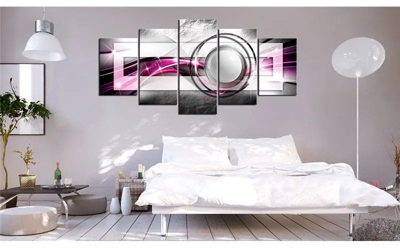 Quadro Moderni  Rosa  Colore Bianco, Dimensioni e Misure 100x50